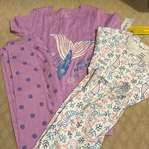 Carters Purple Mermaid Kids Pajama Set 12 NWT